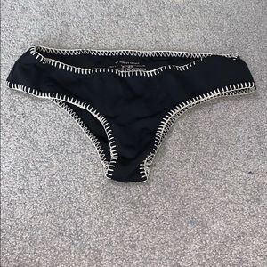 Black moderate coverage baiting suit bottoms
